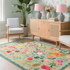 Alfombra Cryptolite Boho, Lavable, 120 X 180 Cm, Pelo Bajo, Color Verde