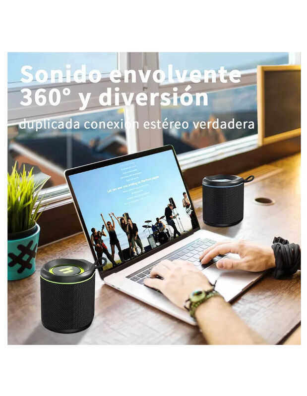 Bocina Bluetooth Impermeable Heysong Solo Negro image number null