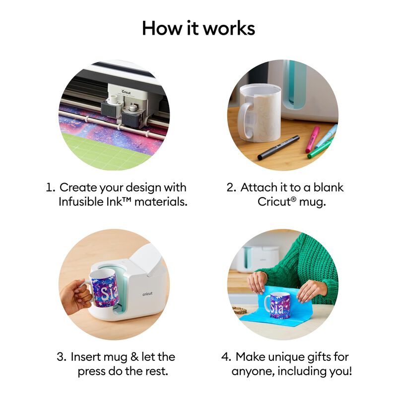 Mug Press Cricut + 4 Tazas En Blanco De 350 Ml ... image number null