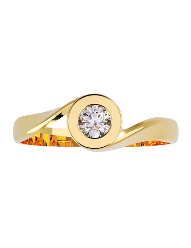 Anillo de Compromiso en Oro Amarillo 14K con Ci... image number null