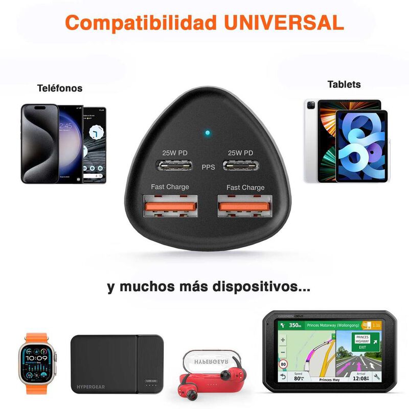 Cargador para Auto Plug In HYPERGEAR 50W ultra ... image number null