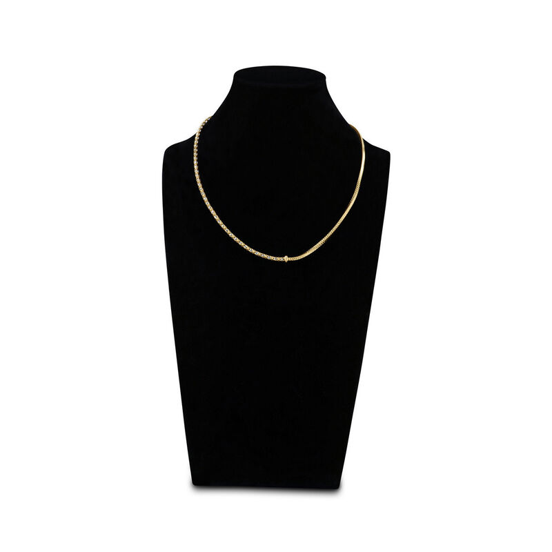 Cadena Plata Dorada 925 Con Piedras De Color image number null