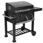 Asador de Hierro Deluxe con Ruedas y Mesa Lateral