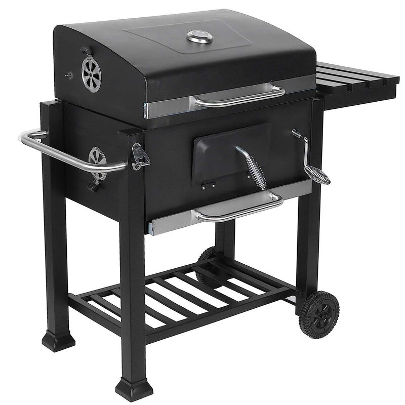 Asador de Hierro Deluxe con Ruedas y Mesa Later... image number null
