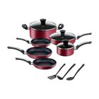 Bateria de Cocina T-Fal B214SC84 Aluminio 12 Piezas Roja ORT5