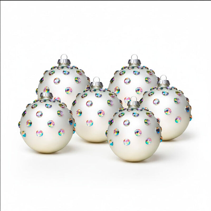 Set De 6 Esferas Navide&ntilde;as Blanco Mate 8 Cm -  ... image number null