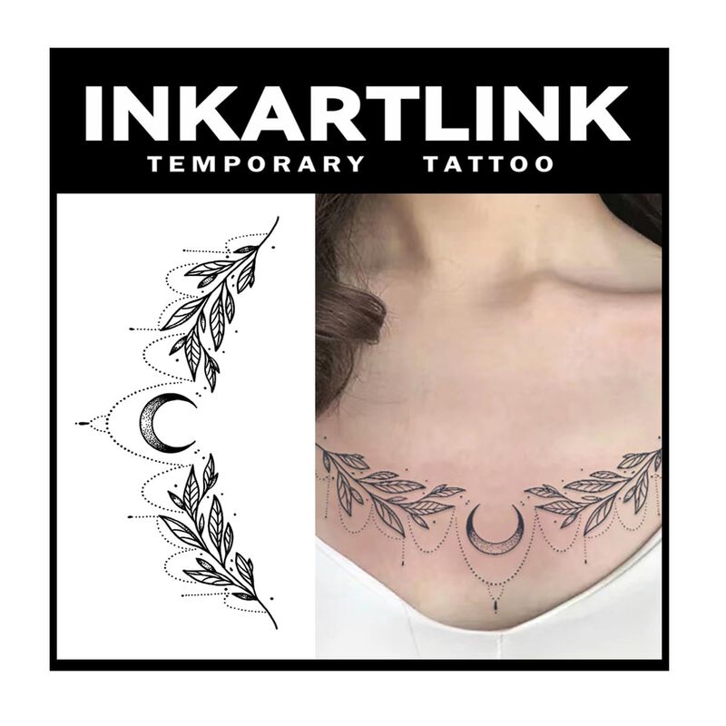 Tatuaje Temporal Inkartlink Cadena Lunar 2 Hoja... image number null