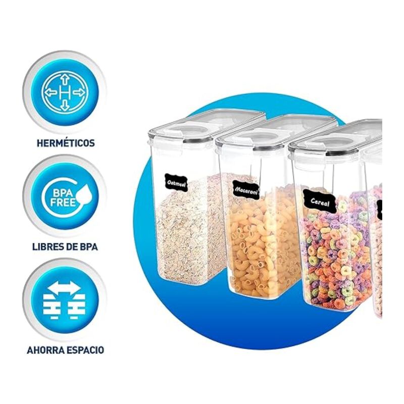 Juego de 8 Recipientes Herm&eacute;ticos Bluelander image number null