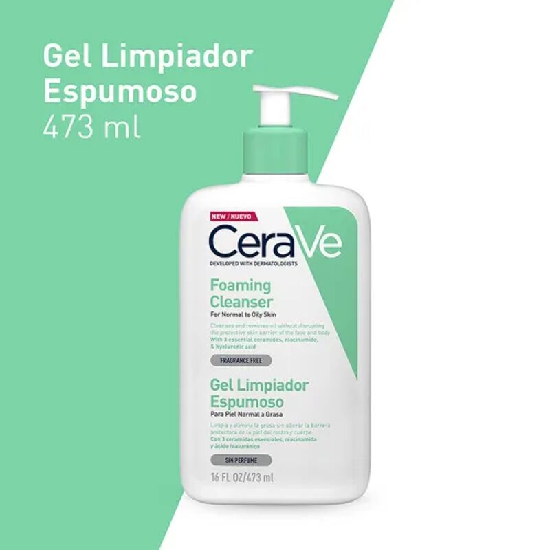 CERAVE GEL LIMPIADOR ESPUMOSO PARA PIEL NORMAL ... image number null