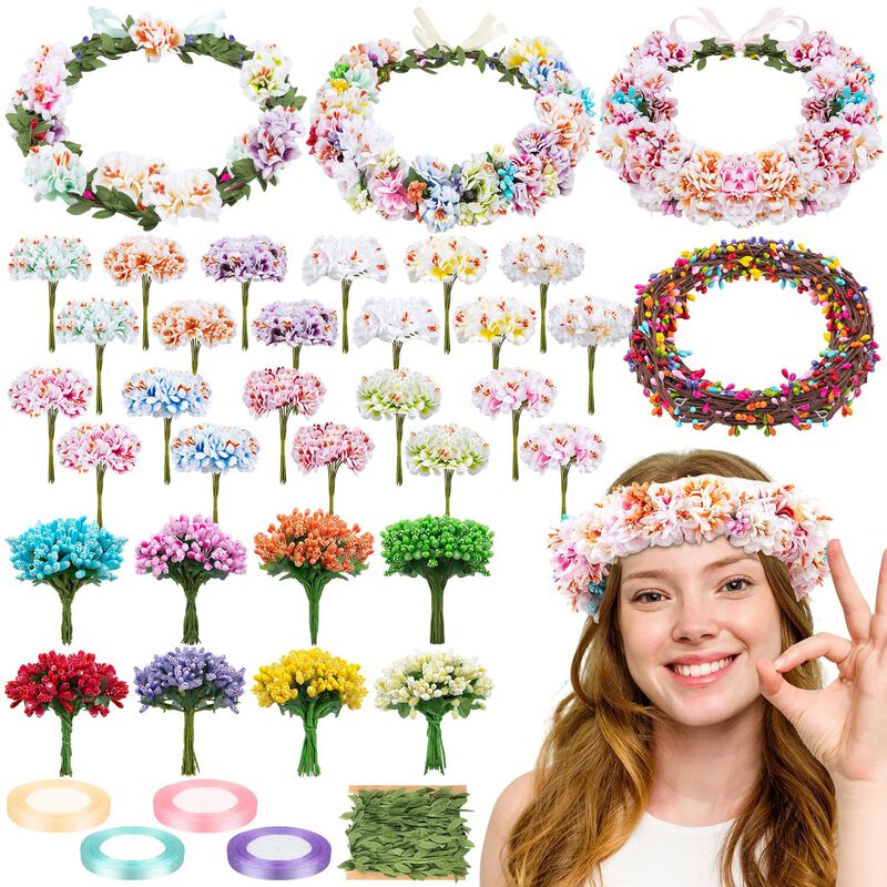 Kit Diy De Corona De Flores Viuasdx &ndash; 25 Juegos image number null