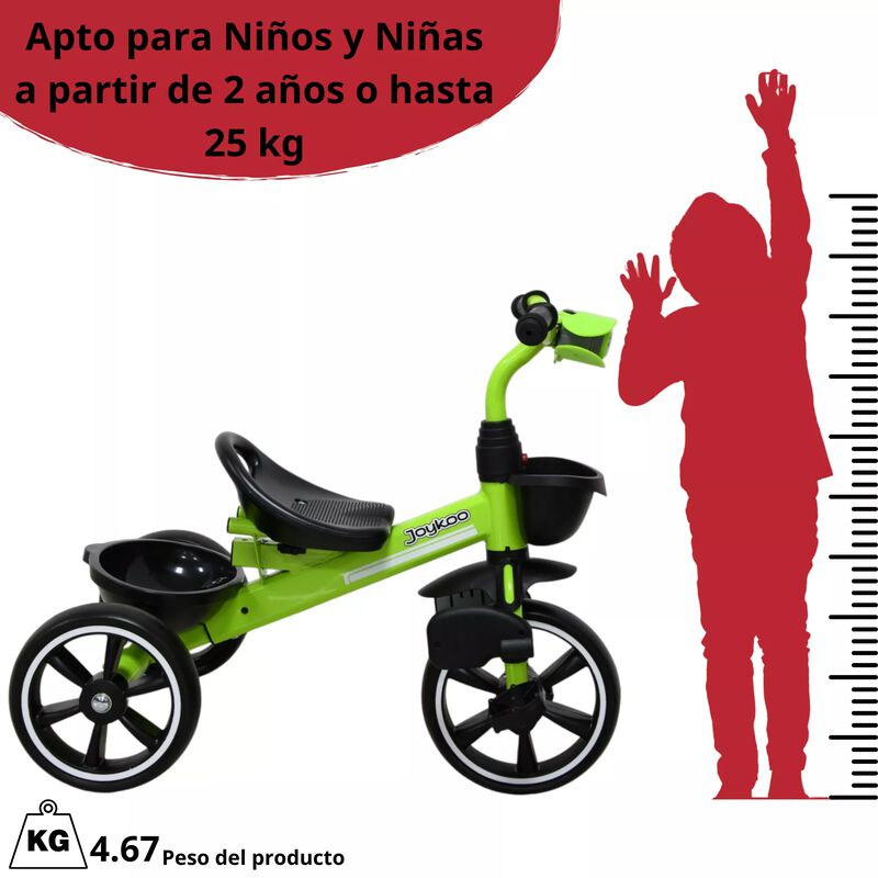 Triciclo Para Ni&ntilde;os Con Bast&oacute;n Torreta Con Luz ... image number null