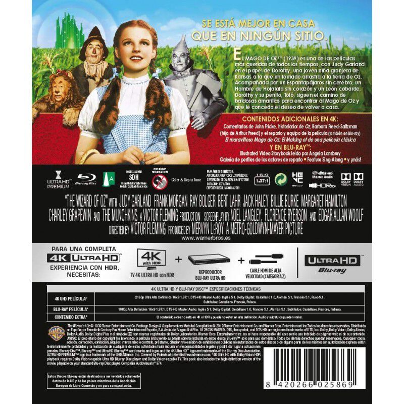 El Mago De Oz [4k Uhd,blu-ray] (1939) The Wizar... image number null