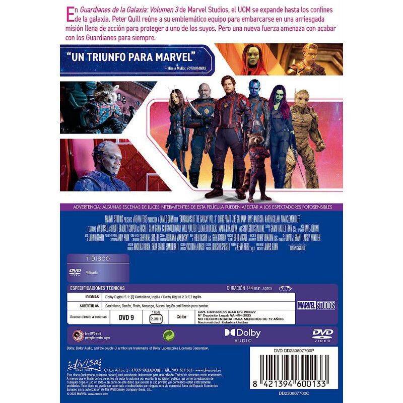 Guardianes de la Galaxia Vol.3 (DVD) [DVD] image number null