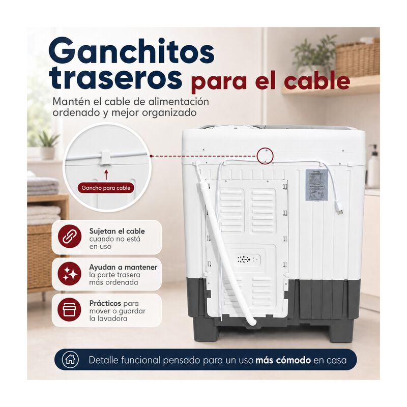 Lavadora Semiautom&aacute;tica 22 Kg Doble Tina 1270 W... image number null