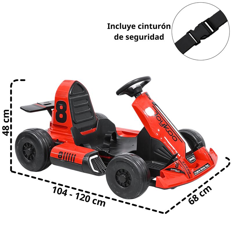 Montable El&eacute;ctrico Go Kart para Ni&ntilde;os con Largo... image number null