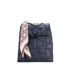 Mochila Mediana Con Mascada Color Azul Marino