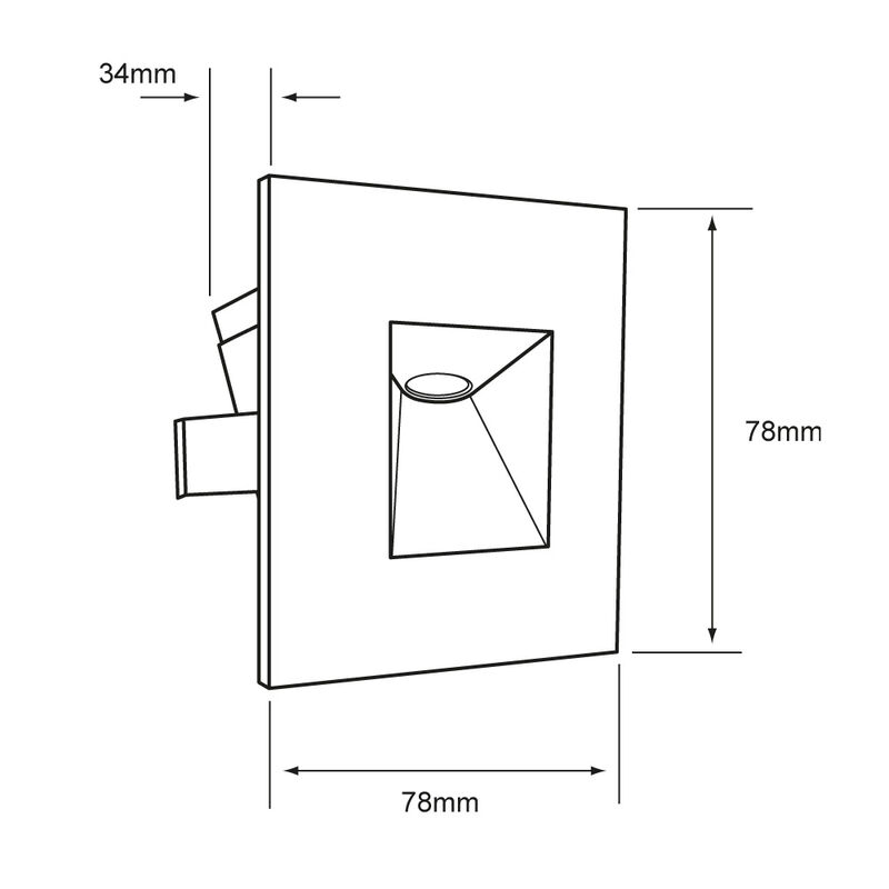 Lampara Empotrado En Pared Color Negro 3w Luz C... image number null