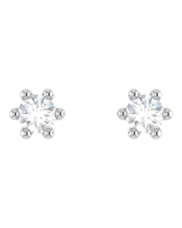 Broqueles De Oro Blanco 14k Con 10pts De Diaman... image number null