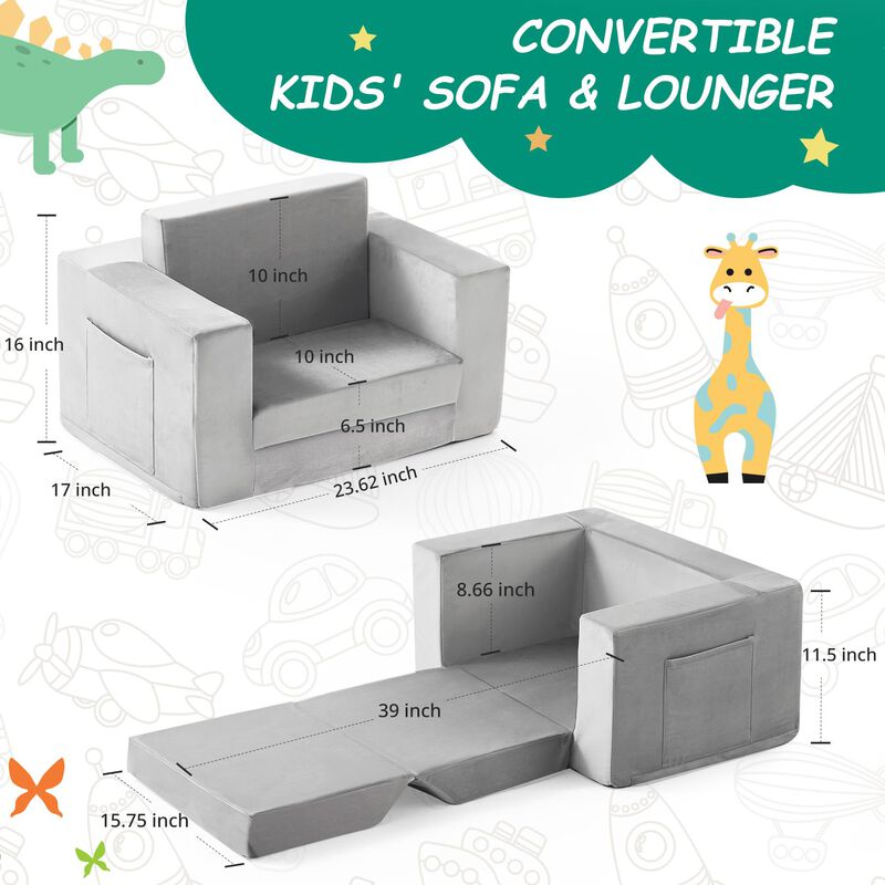 Silla Kids Couch Zorvoxz 2 En 1 Para Ni&ntilde;os Pequ... image number null