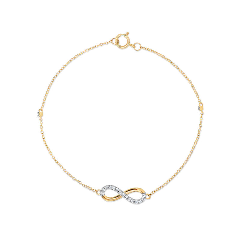 Pulsera Infinito Oro Amarillo 10k Diamante Fino... image number null