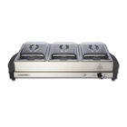 Bufetera El&eacute;ctrica 3 Sartenes 2l Plata Acero Proctor Silex