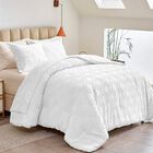 Juego de Funda Duvet Rombos para Edredon Matrimonial Blanco Bluelander
