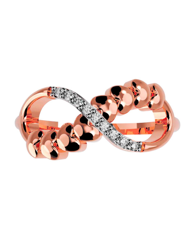 Anillo de Compromiso en Oro Rosa 14K con Circon... image number null