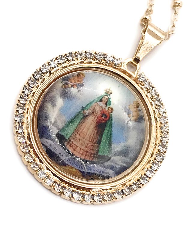 Collar Leslie Boules Virgen Caridad Del Cobre B... image number null