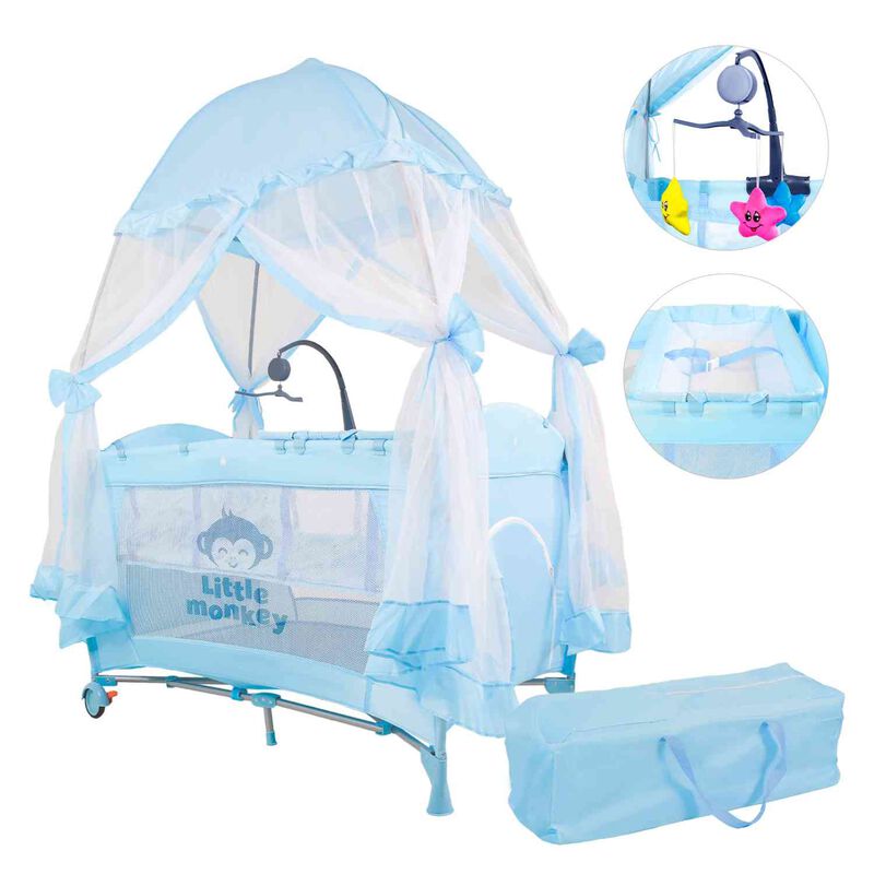 Cuna Corral Bebe Toldo Movil Musical Mosquitero... image number null