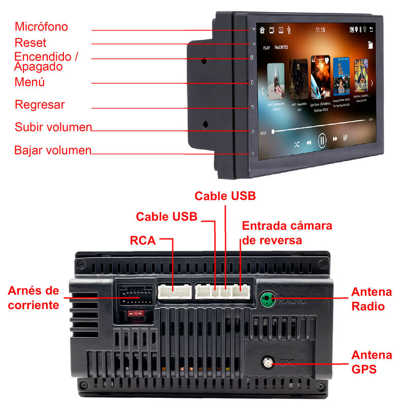 Autoest&eacute;reo Vak 1269 2 Din Android Gps Wifi Car... image number null