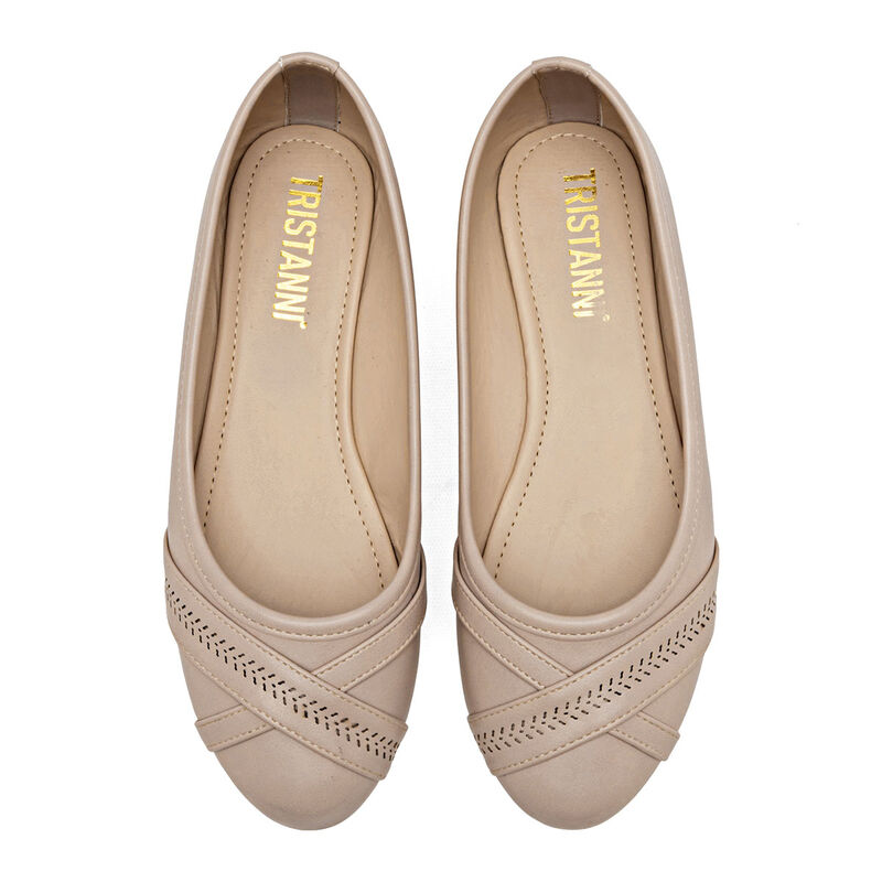 Tristanni Shoes Balerina Beige Para Mujer 14765... image number null