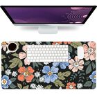 Alfombrilla De Escritorio Youwous 60 cm X 30 cm Cuero Pu Con Flores Silvestres