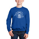 Sudadera De Cuello Redondo Word Art Para Ni&ntilde;o - Chimpanc&eacute; - Azul Rey
