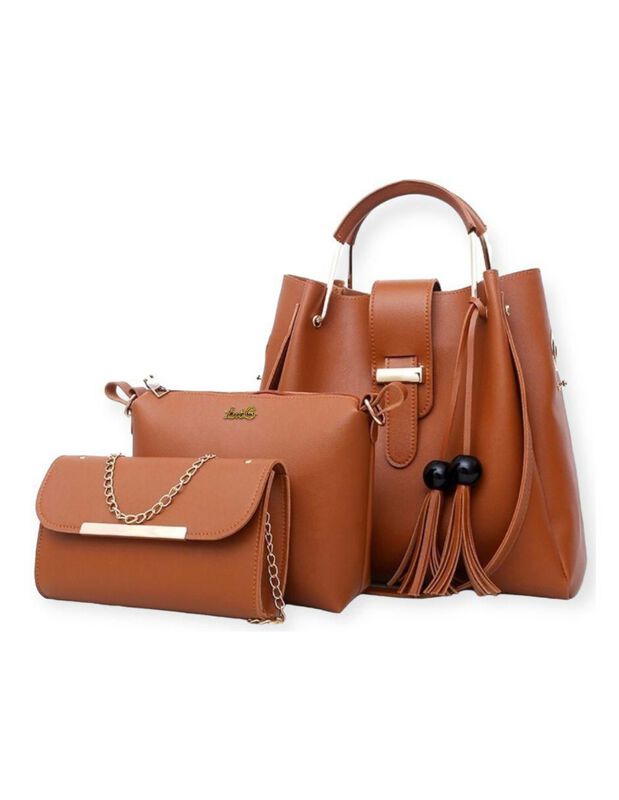 Set De Bolsa Pink Brule De Cuero Para Mujer image number null