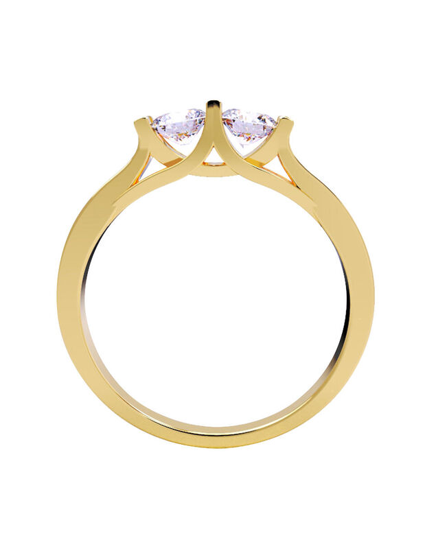 Anillo de Compromiso en Oro de 10K con Circonia... image number null