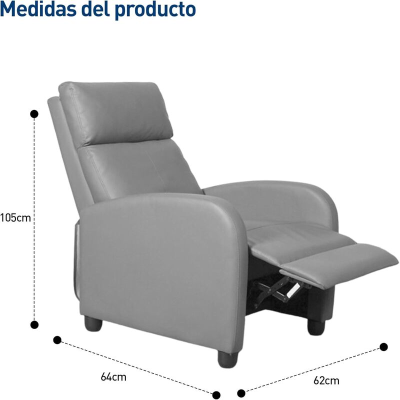 Sill&oacute;n Reclinable Individual Bluelander image number null