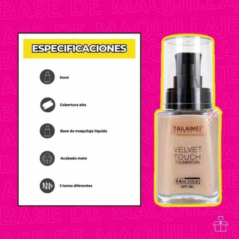 Set de 2 Bases de Maquillaje Tailaimei Velvet T... image number null