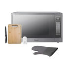 Microondas Panasonic NN-ST96LSRPH 2.2 p3 1200W con Protector Voltaje, Tabla picar, Cuchillo y Guante. Set 5 Piezas