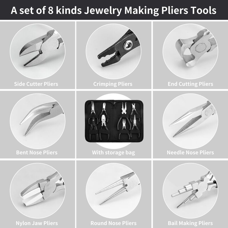 Set De 8 Piezas De Pinzas Para Joyer&iacute;a Yeuikerr... image number null