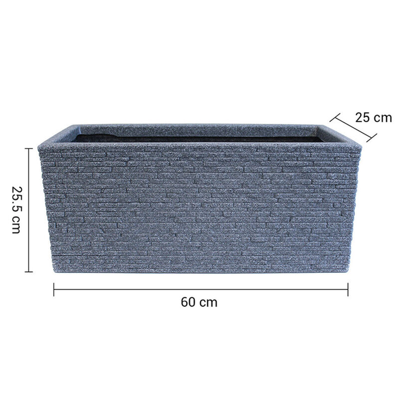 Maceta Jardinera Rectangular Gris image number null