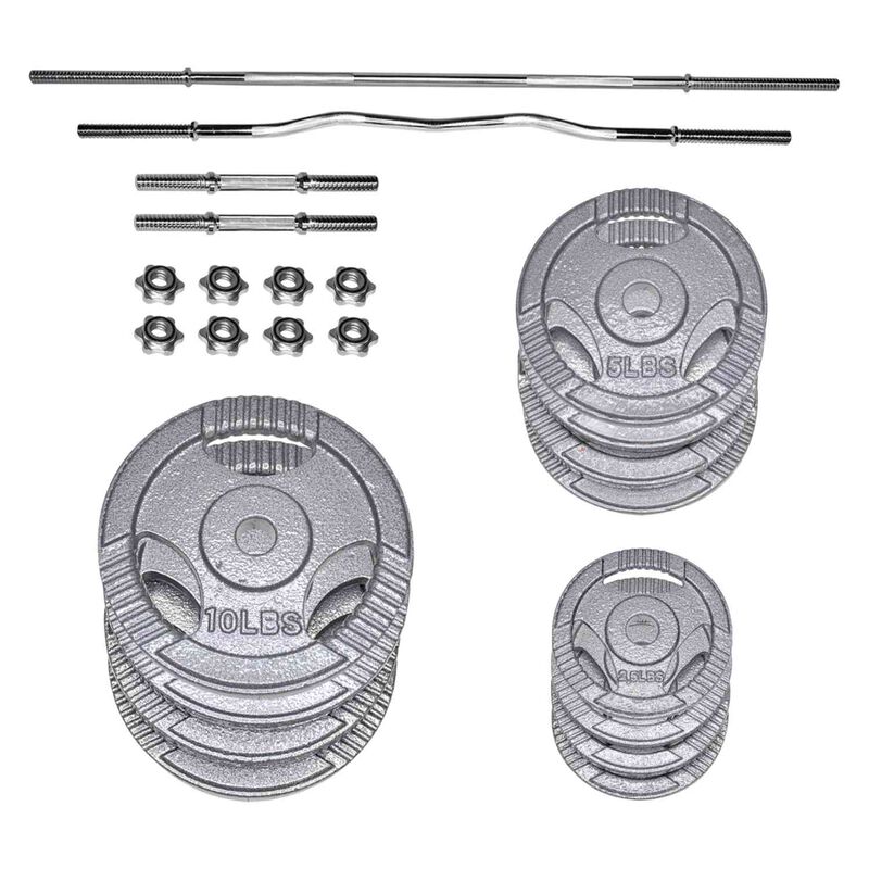 Kit Pesas Barras Recta Z Mancuernas Discos Barr... image number null