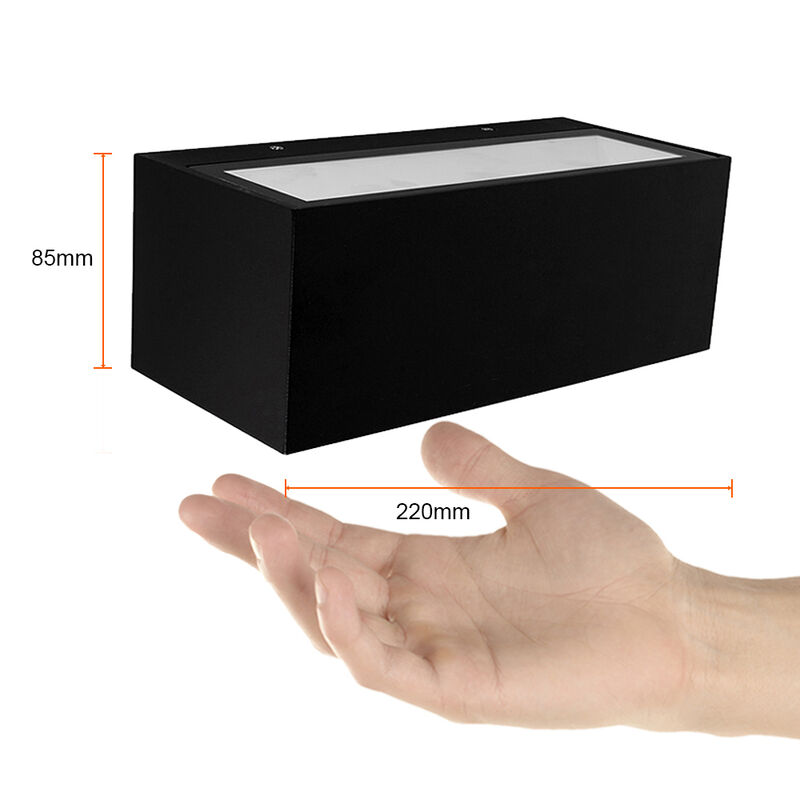 Lampara Muro Led Exterior Negro 20w Luz Blanca ... image number null