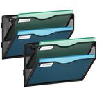 Portafolios De Pared Marbrasse De 2 Niveles Con Malla - Pack De 2 - Negro