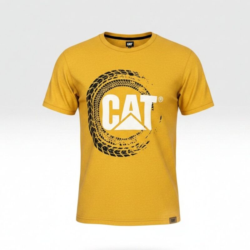 Playera Estampada Cat Color Amarillo Para Hombr... image number null