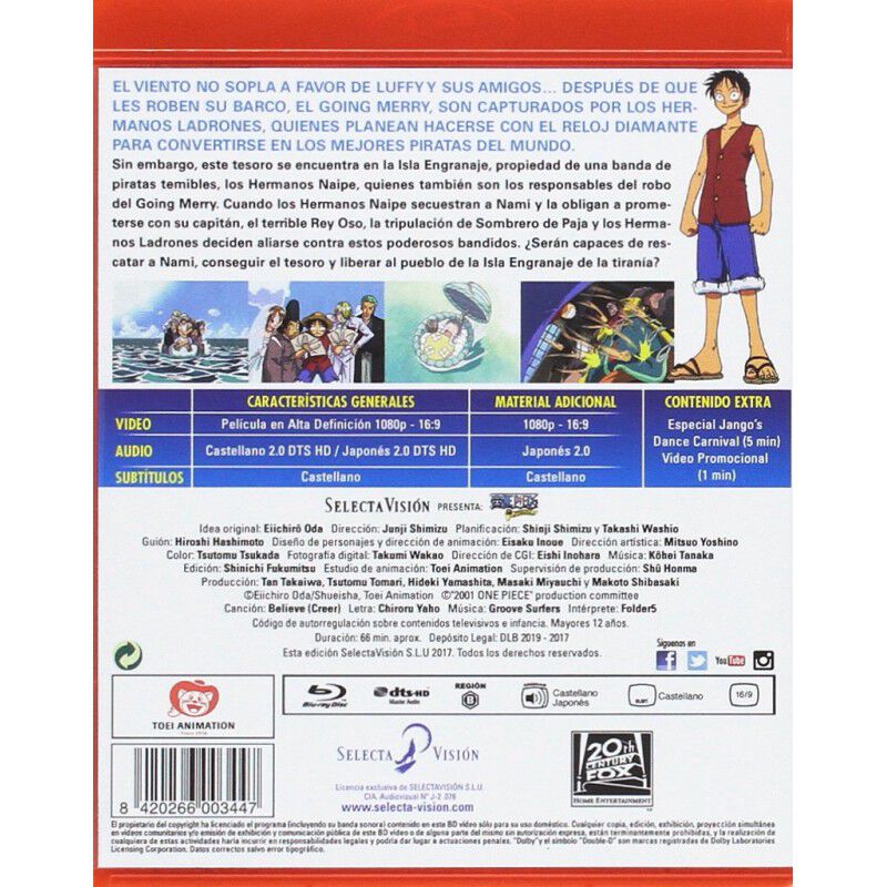 One Piece. Aventura En La Isla Espiral. [blu-ra... image number null