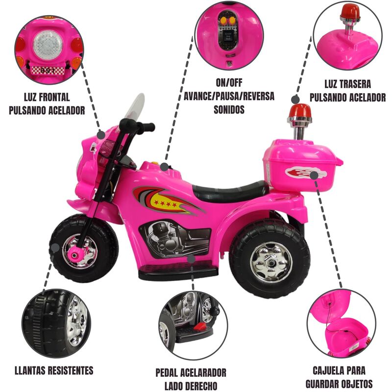 Moto El&eacute;ctrica Montable 6v Con Luces Led, Sonid... image number null