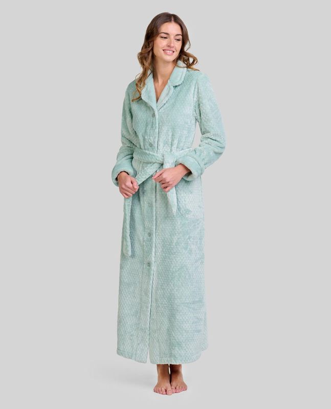 Bata Larga Jacquard con Cintur&oacute;n Verde image number null