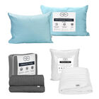 Protector de Colch&oacute;n Impermeable Individual Trinity + 1 juego de S&aacute;banas Trinity Gris Oxford + Almohadas Trinity