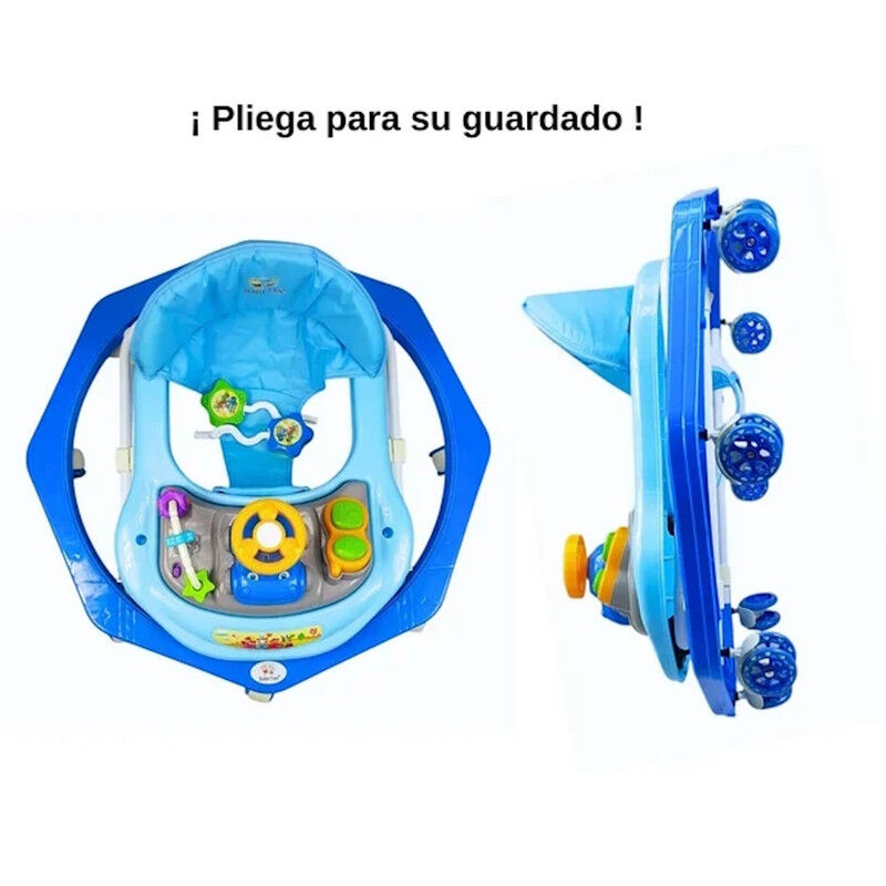 Andadera Beb&eacute; Plegable Azul Musical Juguetero C... image number null