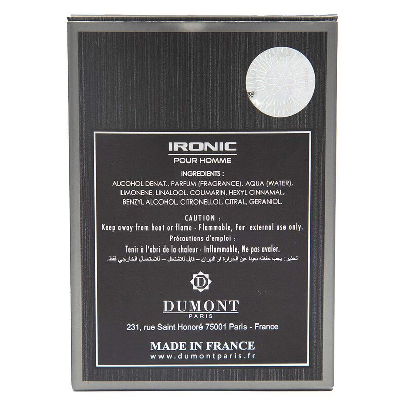 Perfume Dumont Ironic Classic 100ml Edp image number null